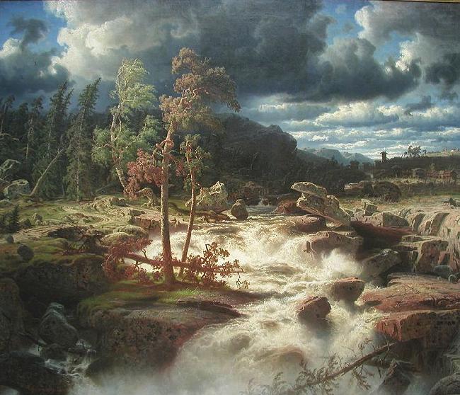 marcus larson Waterfall in Smaland china oil painting image